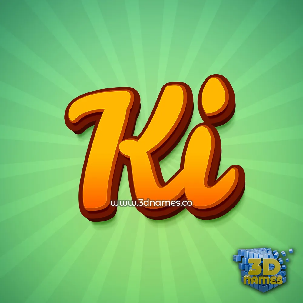 ki in Green Rays style - 3D name wallpaper