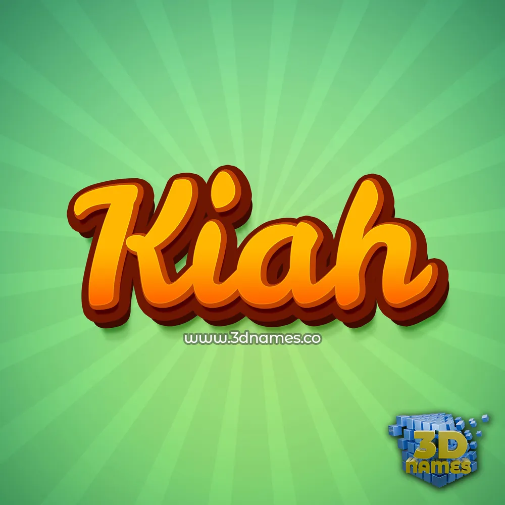 kiah in Green Rays style - 3D name wallpaper