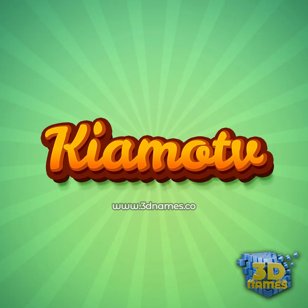kiamotv in Green Rays style - 3D name wallpaper