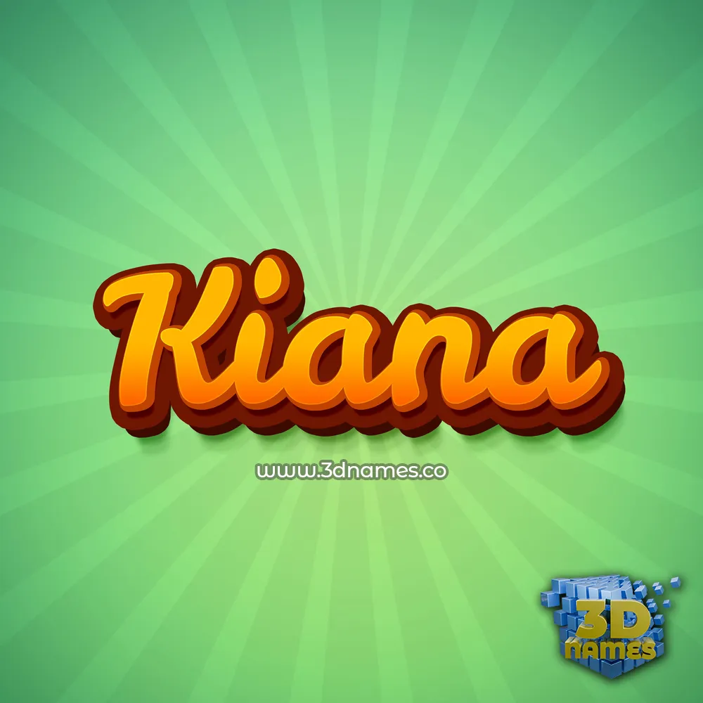 kiana in Green Rays style - 3D name wallpaper
