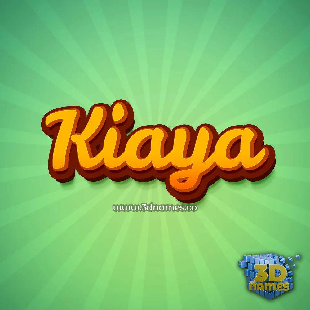 kiaya in Green Rays style - 3D name wallpaper