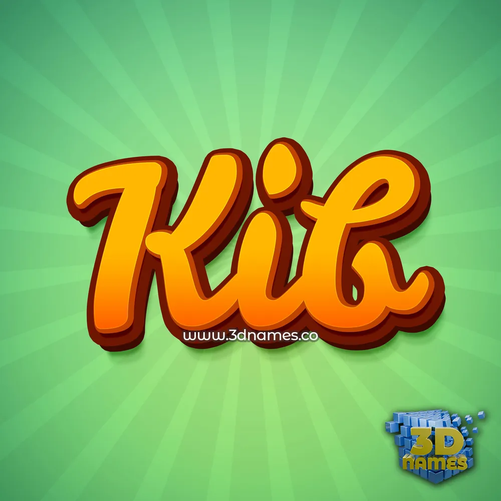 kib in Green Rays style - 3D name wallpaper