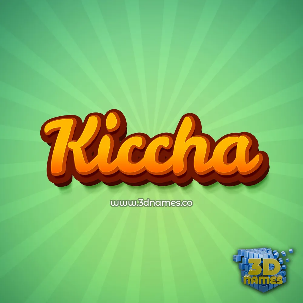 kiccha in Green Rays style - 3D name wallpaper