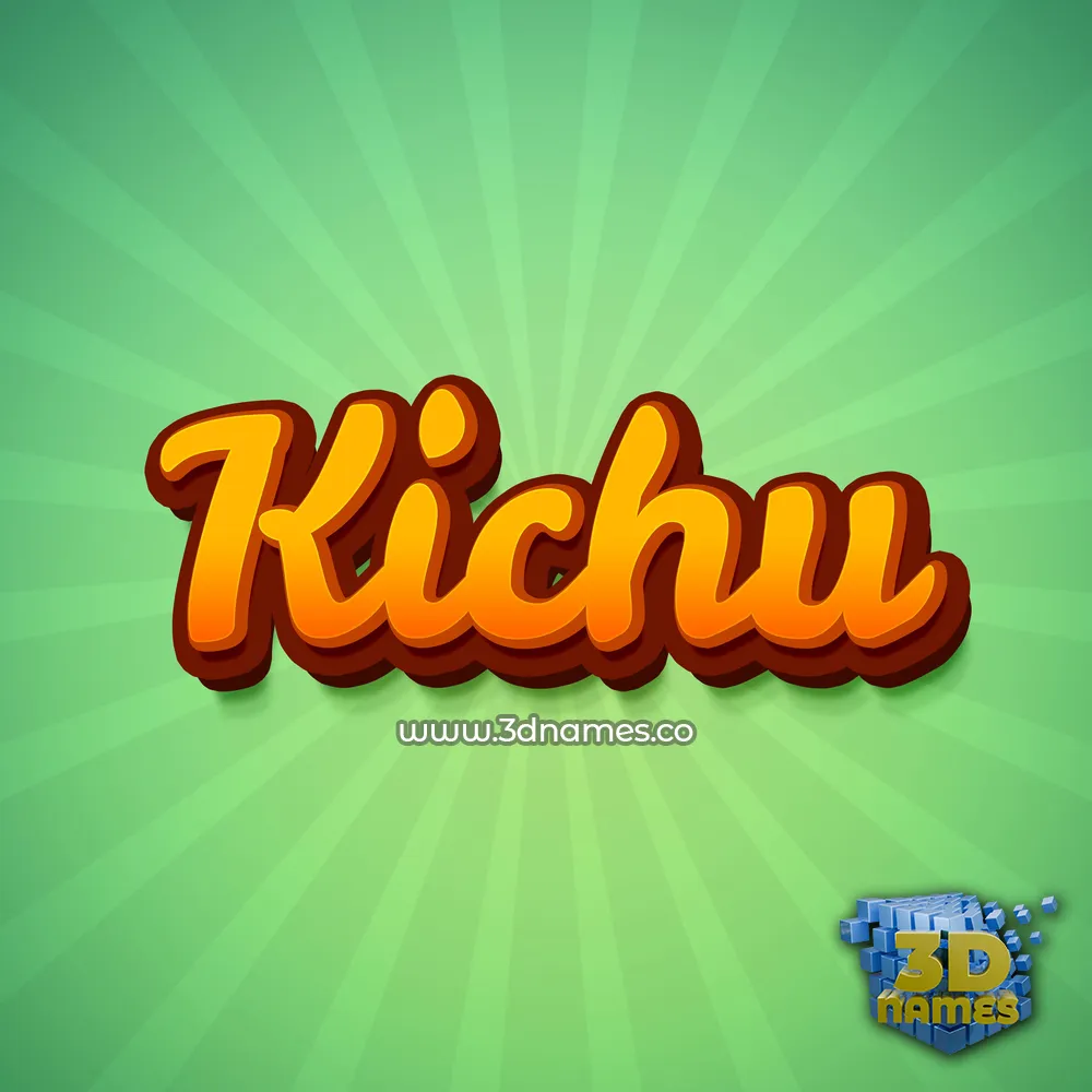 kichu in Green Rays style - 3D name wallpaper