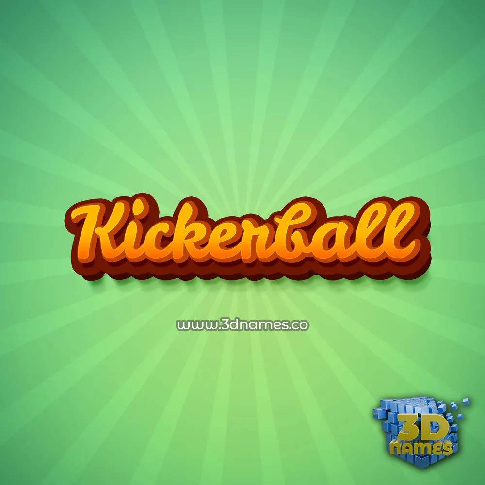 kickerball in Green Rays style - 3D name wallpaper