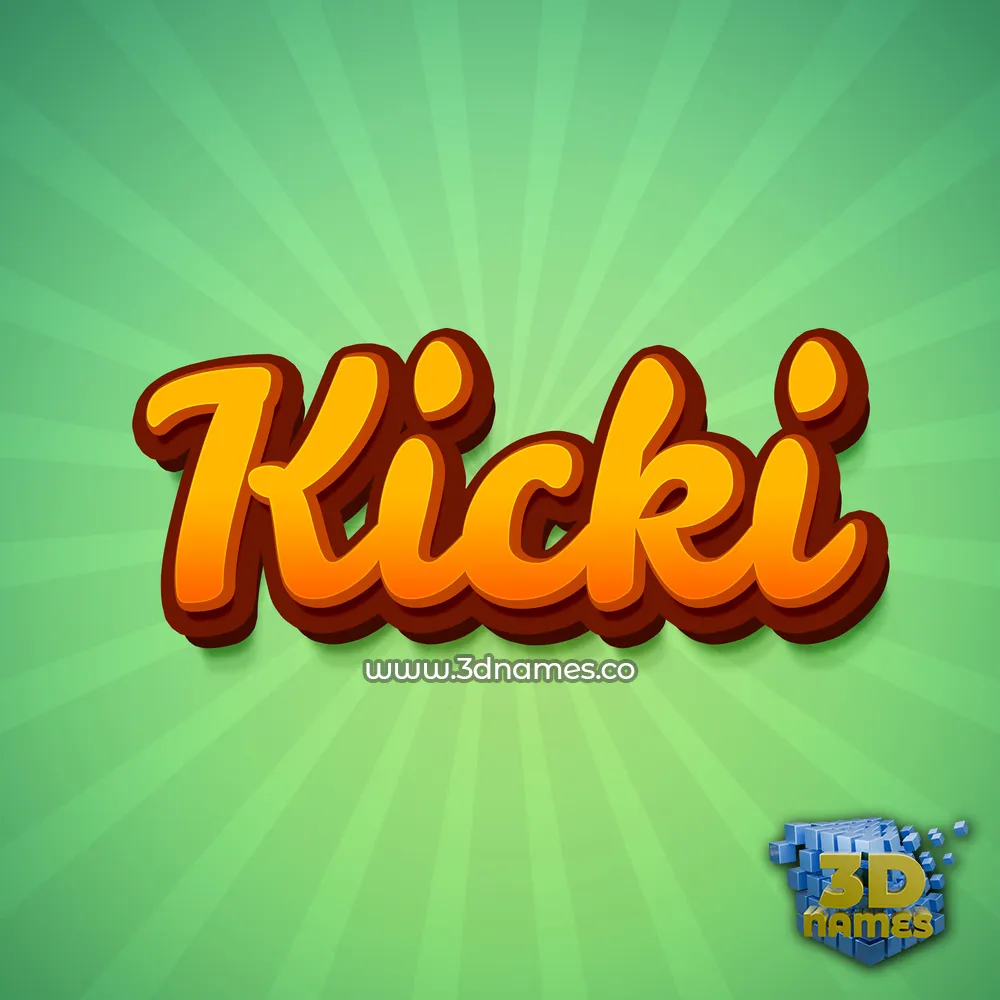 kicki in Green Rays style - 3D name wallpaper