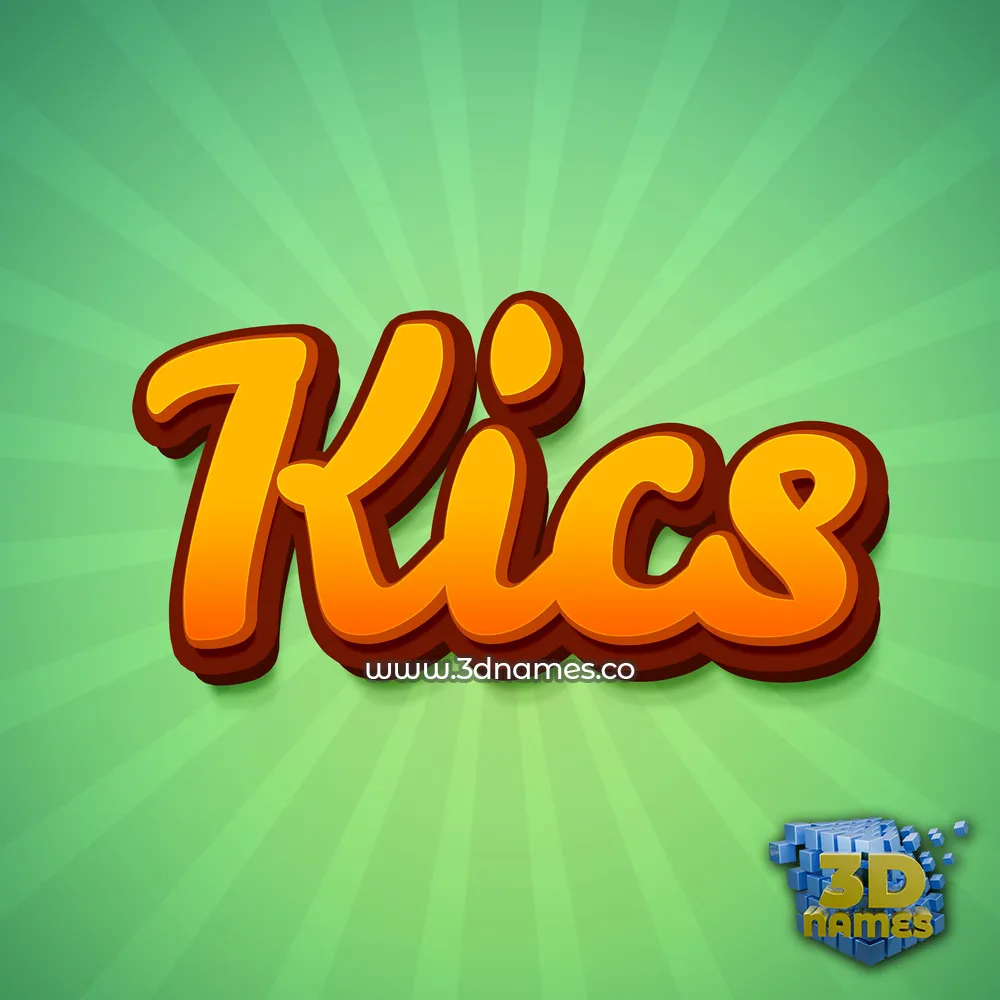 kics in Green Rays style - 3D name wallpaper