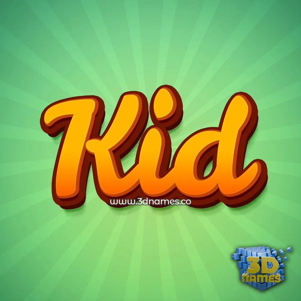 kid in Green Rays style - 3D name wallpaper