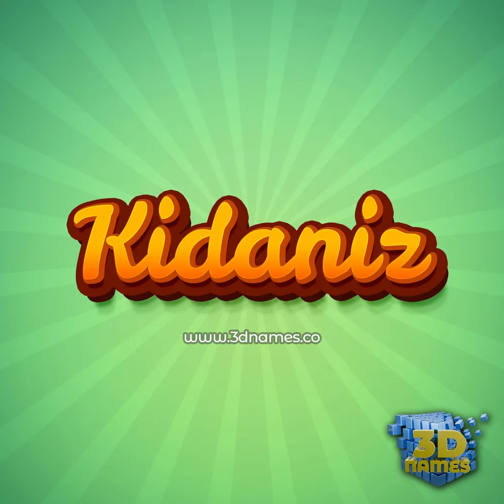 kidaniz in Green Rays style - 3D name wallpaper