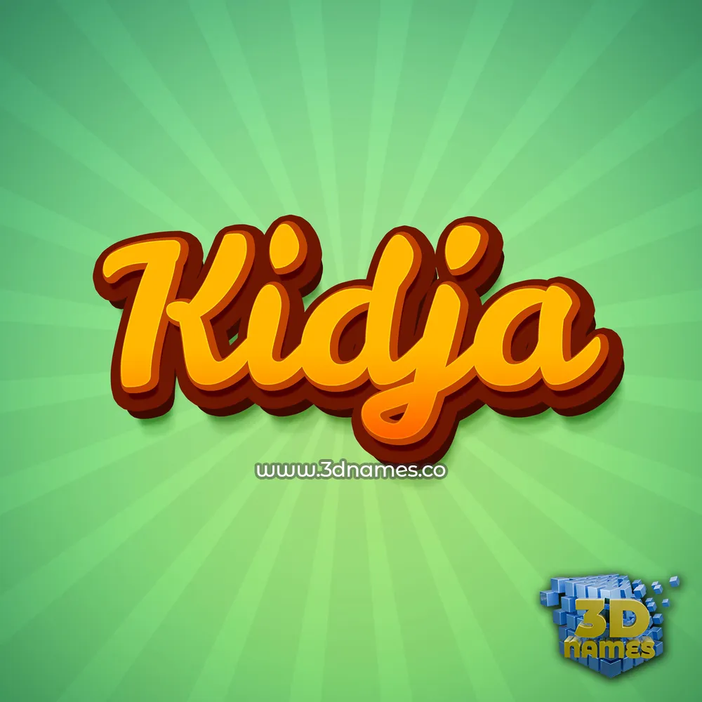 kidja in Green Rays style - 3D name wallpaper