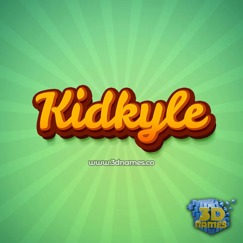 kidkyle in Green Rays style - 3D name wallpaper