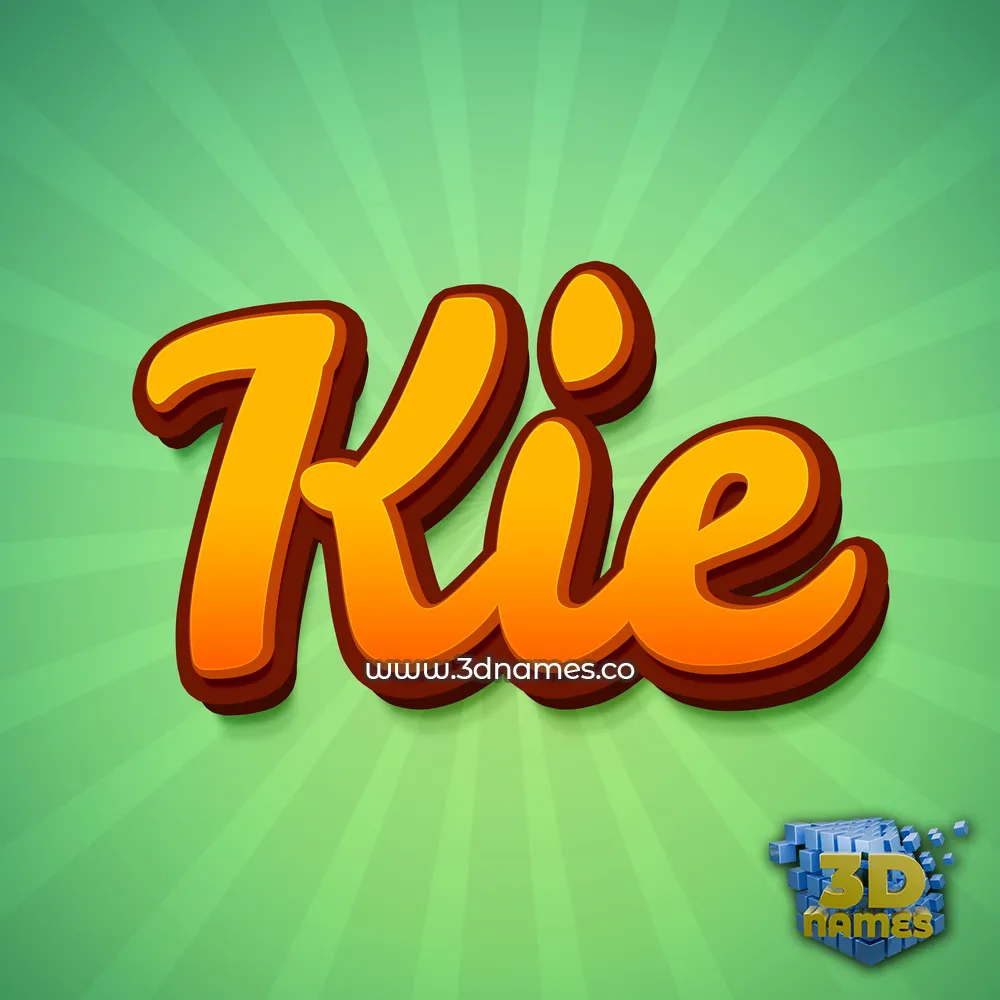 kie in Green Rays style - 3D name wallpaper