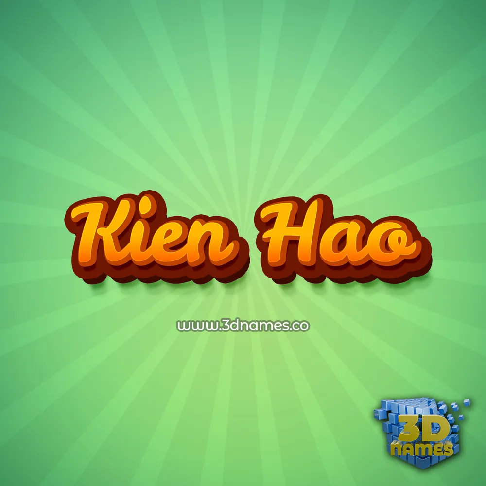 kien hao in Green Rays style - 3D name wallpaper