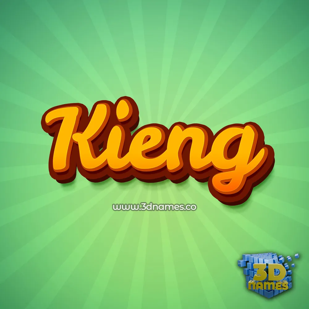 kieng in Green Rays style - 3D name wallpaper