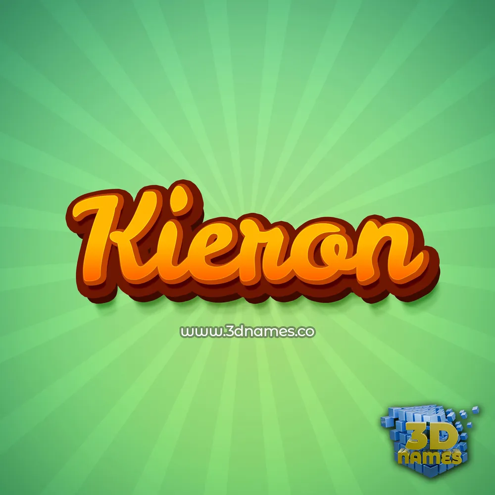 kieron in Green Rays style - 3D name wallpaper