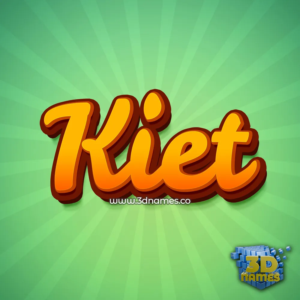 kiet in Green Rays style - 3D name wallpaper