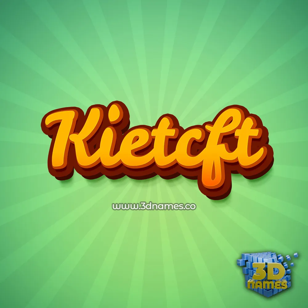 kietcft in Green Rays style - 3D name wallpaper