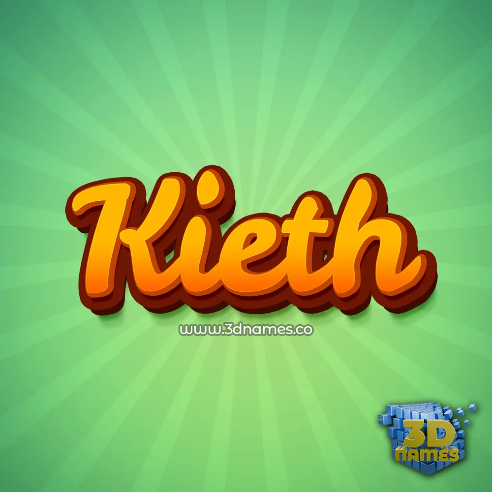 kieth in Green Rays style - 3D name wallpaper