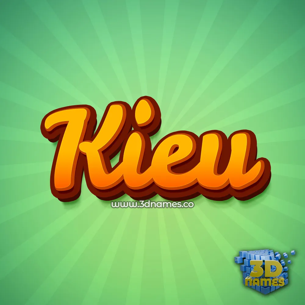 kieu in Green Rays style - 3D name wallpaper