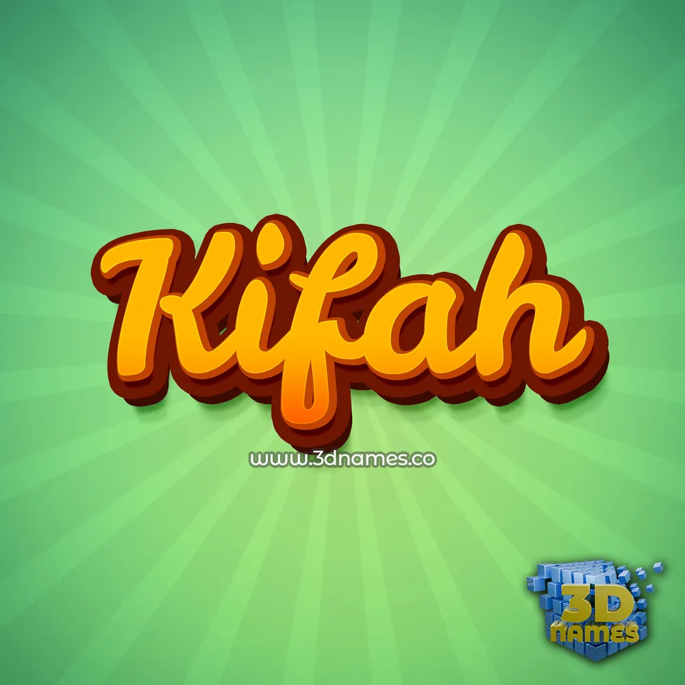 kifah in Green Rays style - 3D name wallpaper