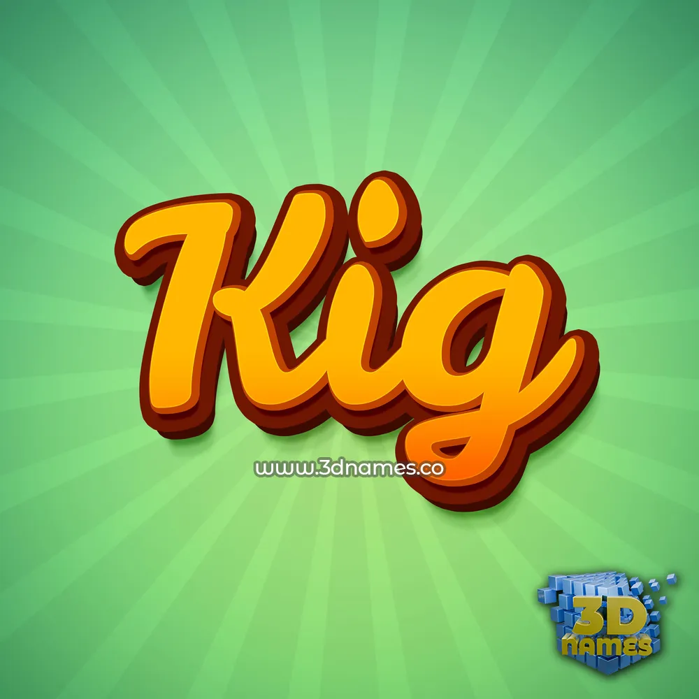 kig in Green Rays style - 3D name wallpaper