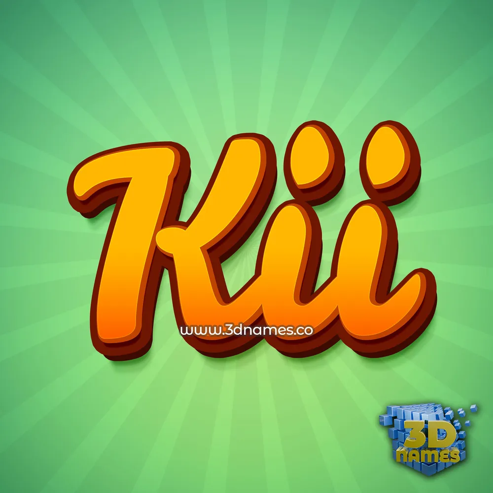 kii in Green Rays style - 3D name wallpaper