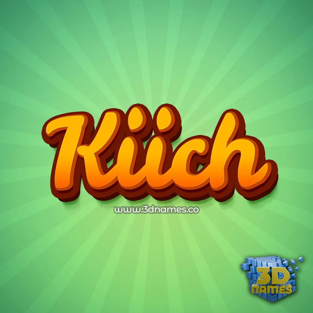 kiich in Green Rays style - 3D name wallpaper