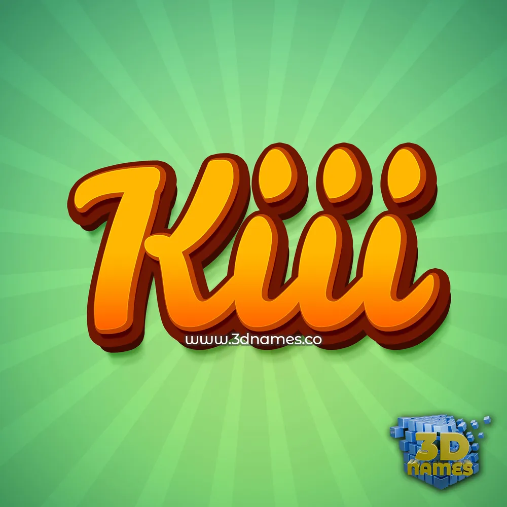 kiii in Green Rays style - 3D name wallpaper