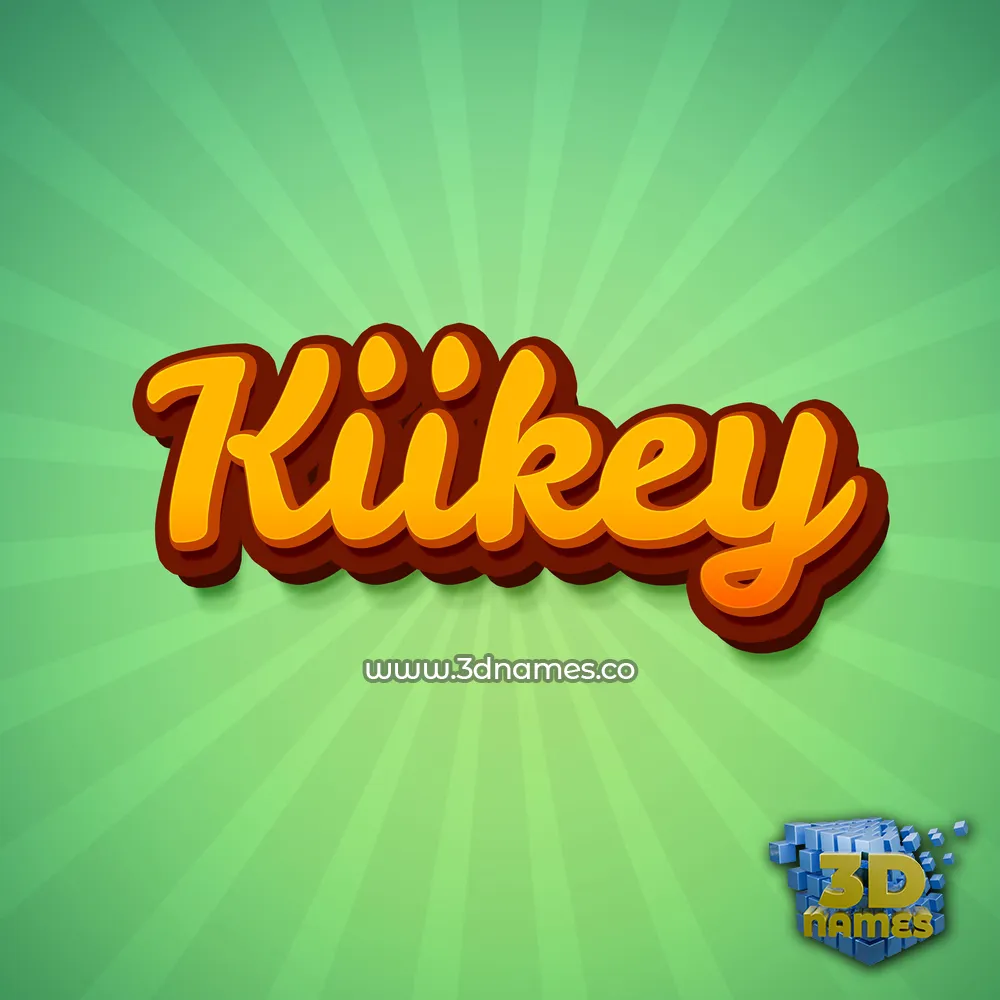 kiikey in Green Rays style - 3D name wallpaper