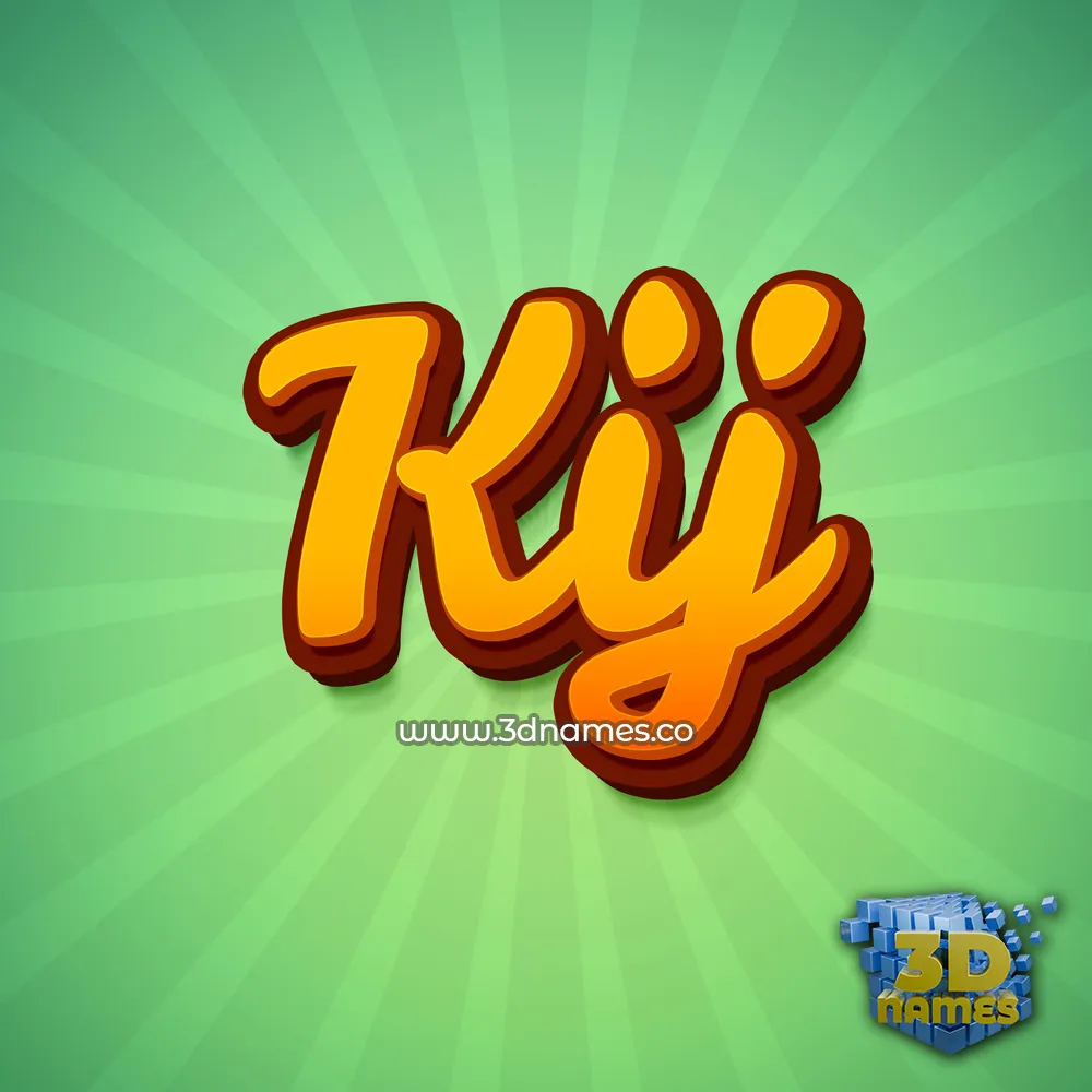 kij in Green Rays style - 3D name wallpaper