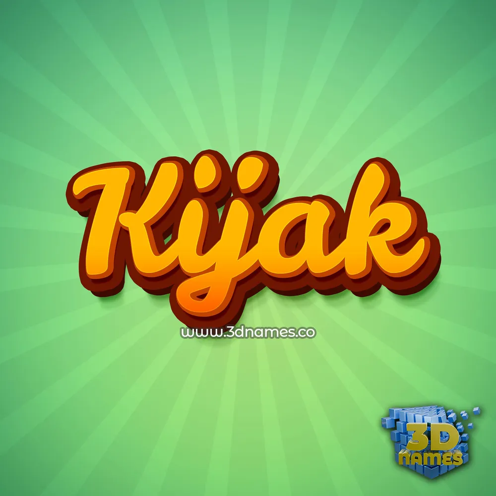 kijak in Green Rays style - 3D name wallpaper