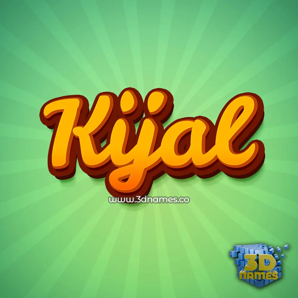 kijal in Green Rays style - 3D name wallpaper