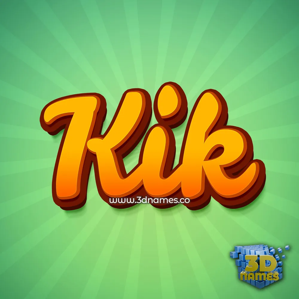 kik in Green Rays style - 3D name wallpaper
