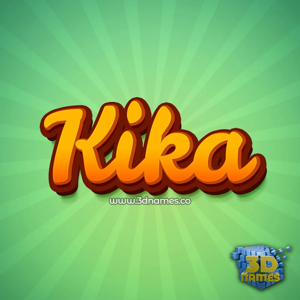 kika in Green Rays style - 3D name wallpaper