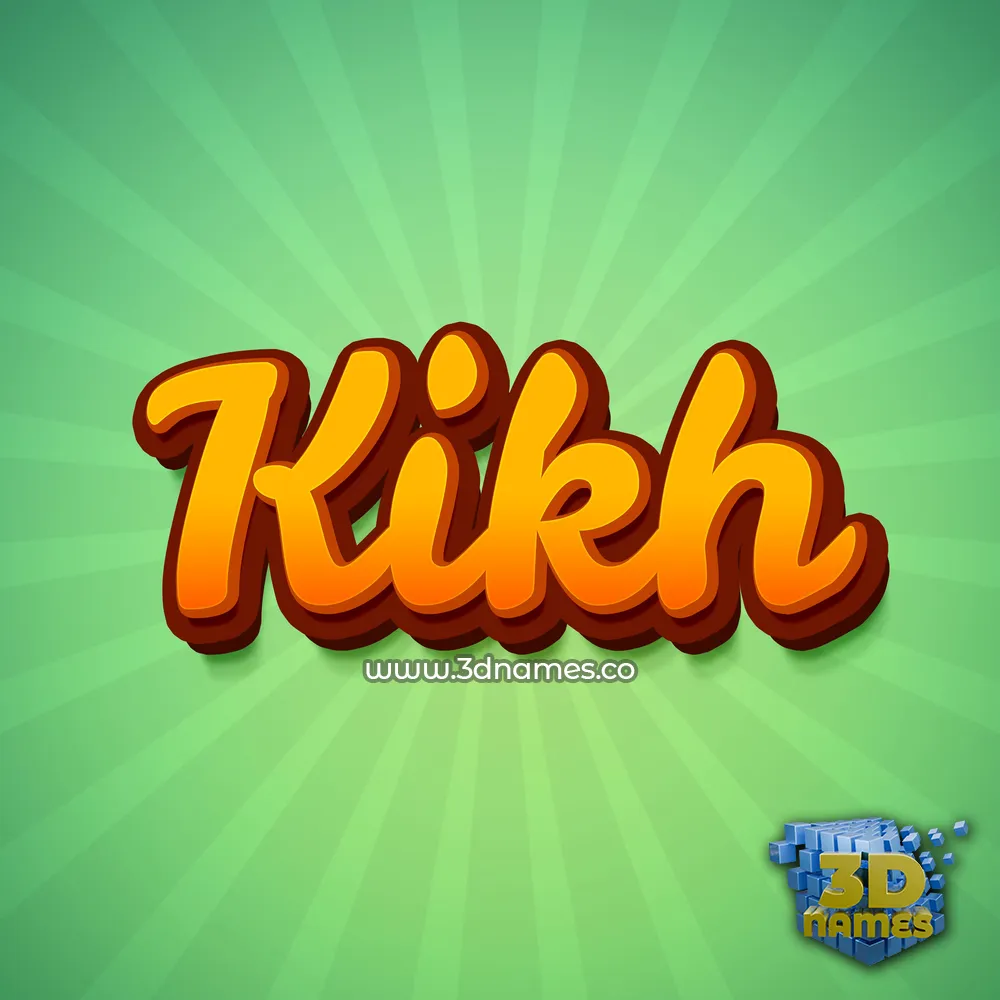 kikh in Green Rays style - 3D name wallpaper