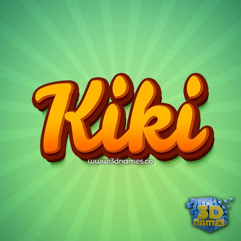 kiki in Green Rays style - 3D name wallpaper