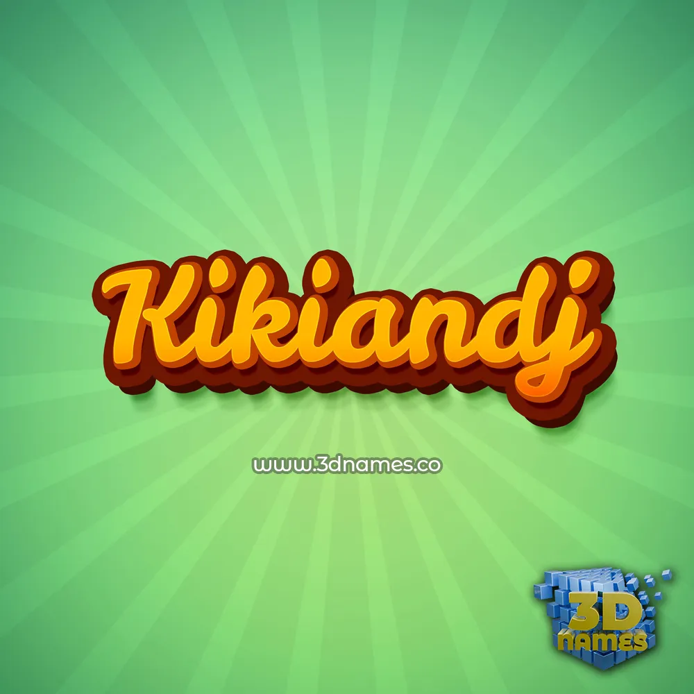 kikiandj in Green Rays style - 3D name wallpaper
