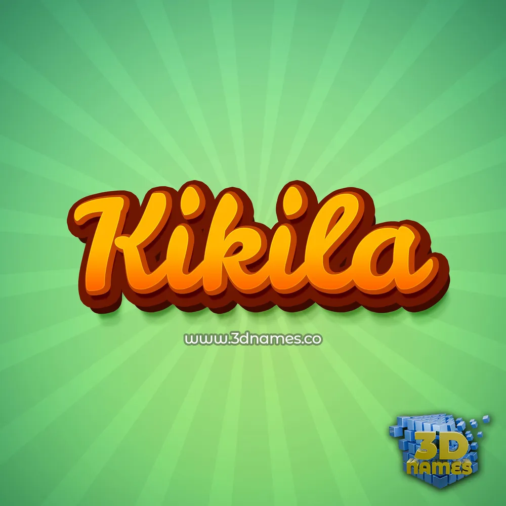 kikila in Green Rays style - 3D name wallpaper