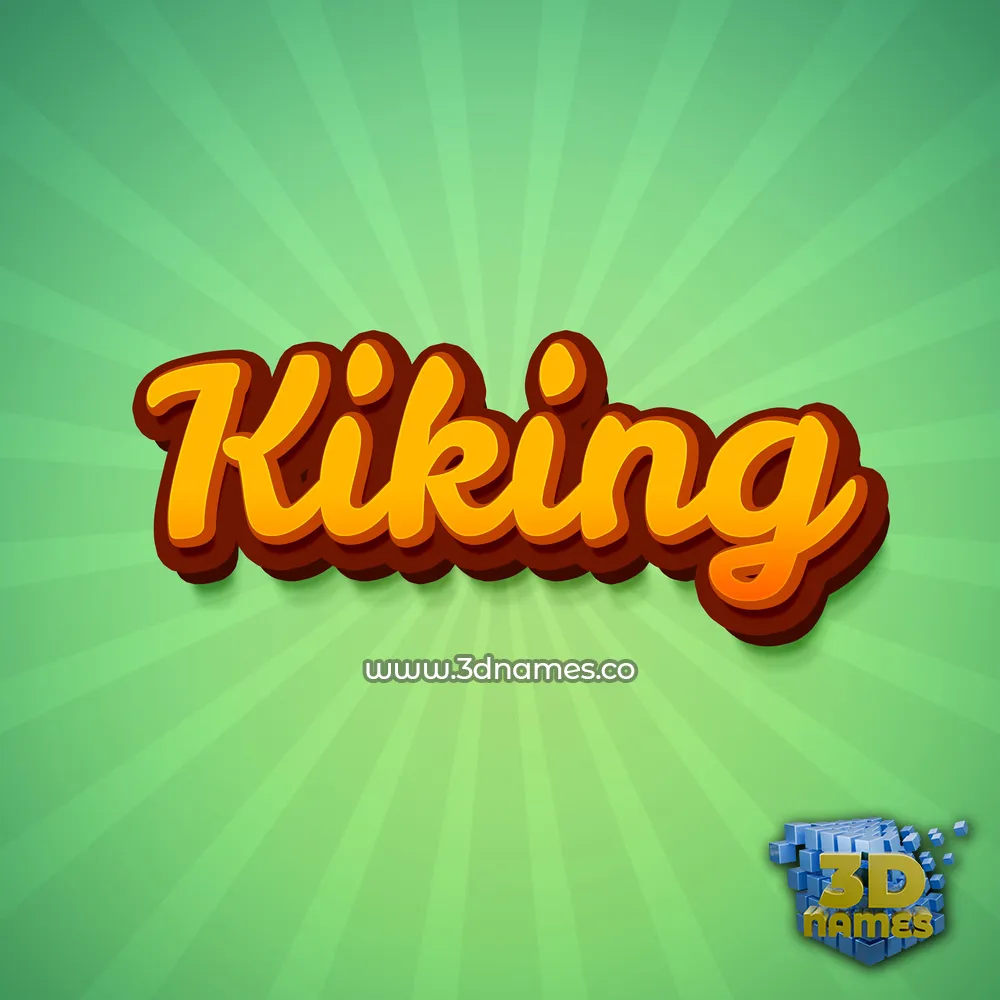 kiking in Green Rays style - 3D name wallpaper