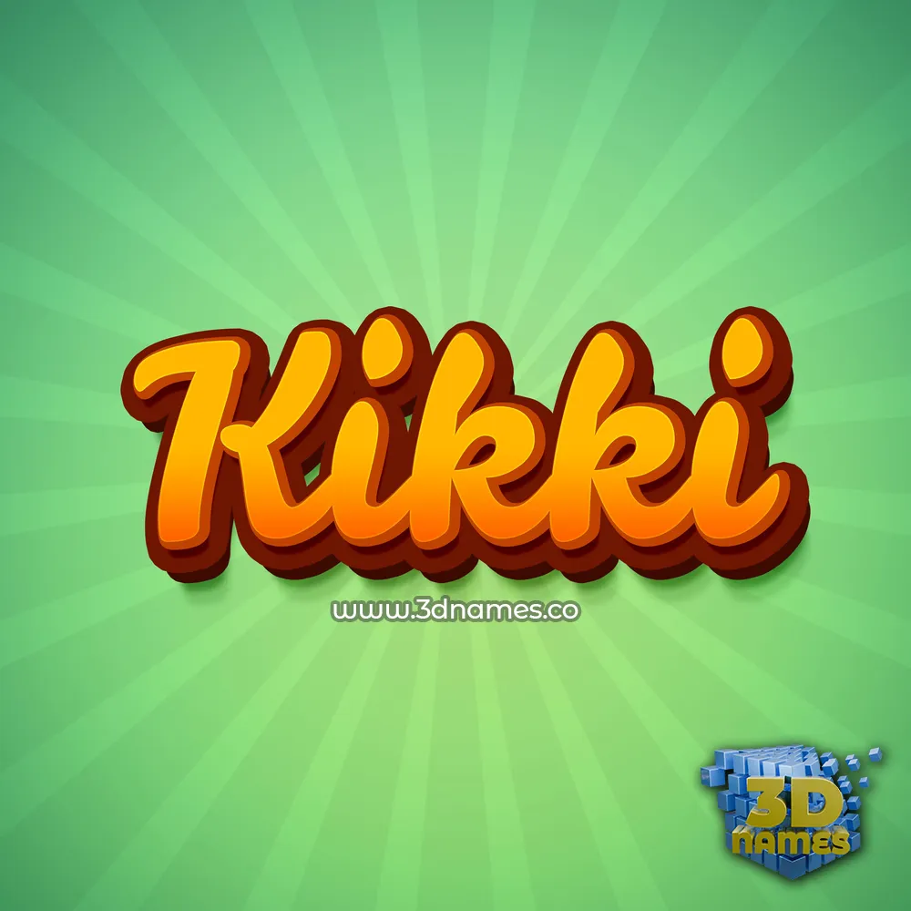 kikki in Green Rays style - 3D name wallpaper