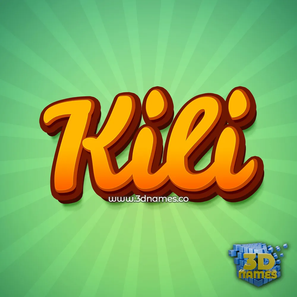 kili in Green Rays style - 3D name wallpaper