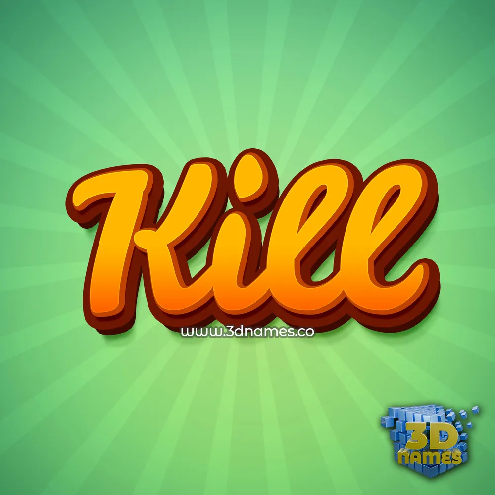 kill in Green Rays style - 3D name wallpaper
