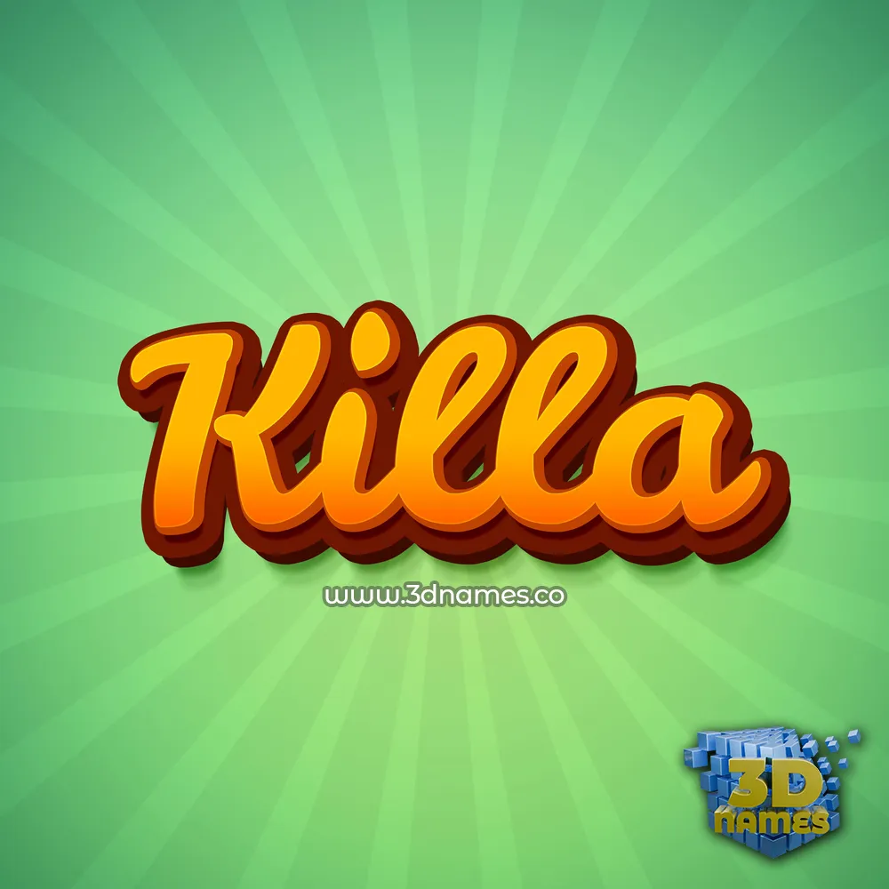 killa in Green Rays style - 3D name wallpaper