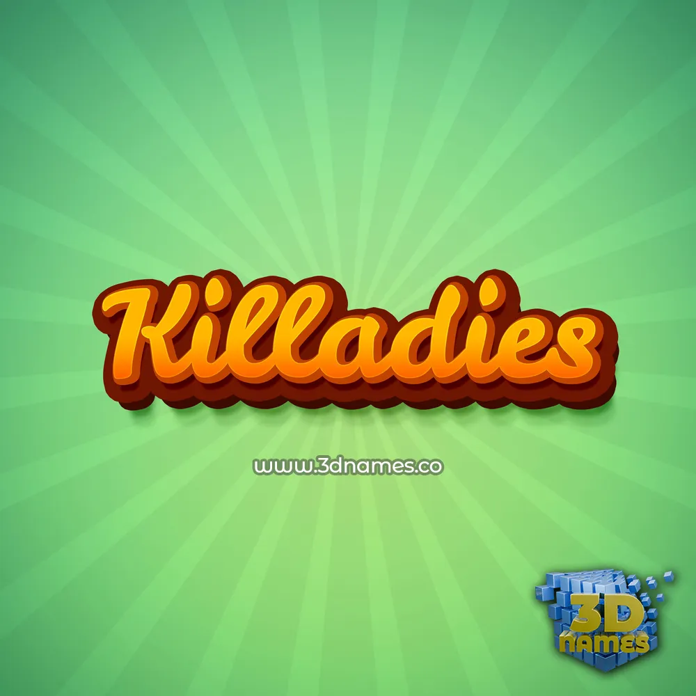 killadies in Green Rays style - 3D name wallpaper