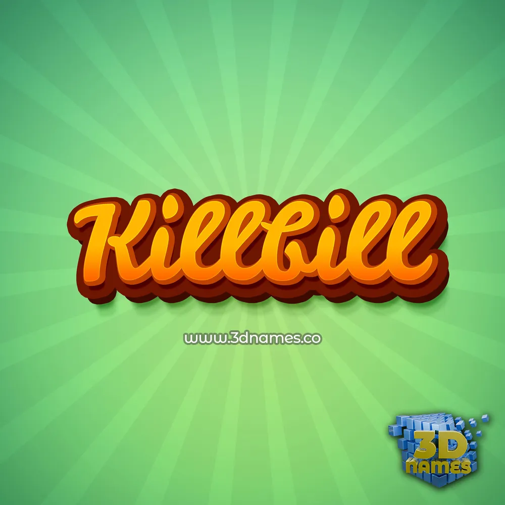 killbill in Green Rays style - 3D name wallpaper