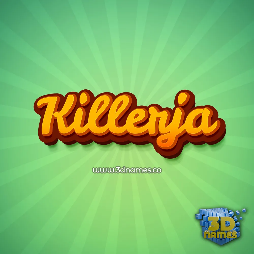 killerja in Green Rays style - 3D name wallpaper
