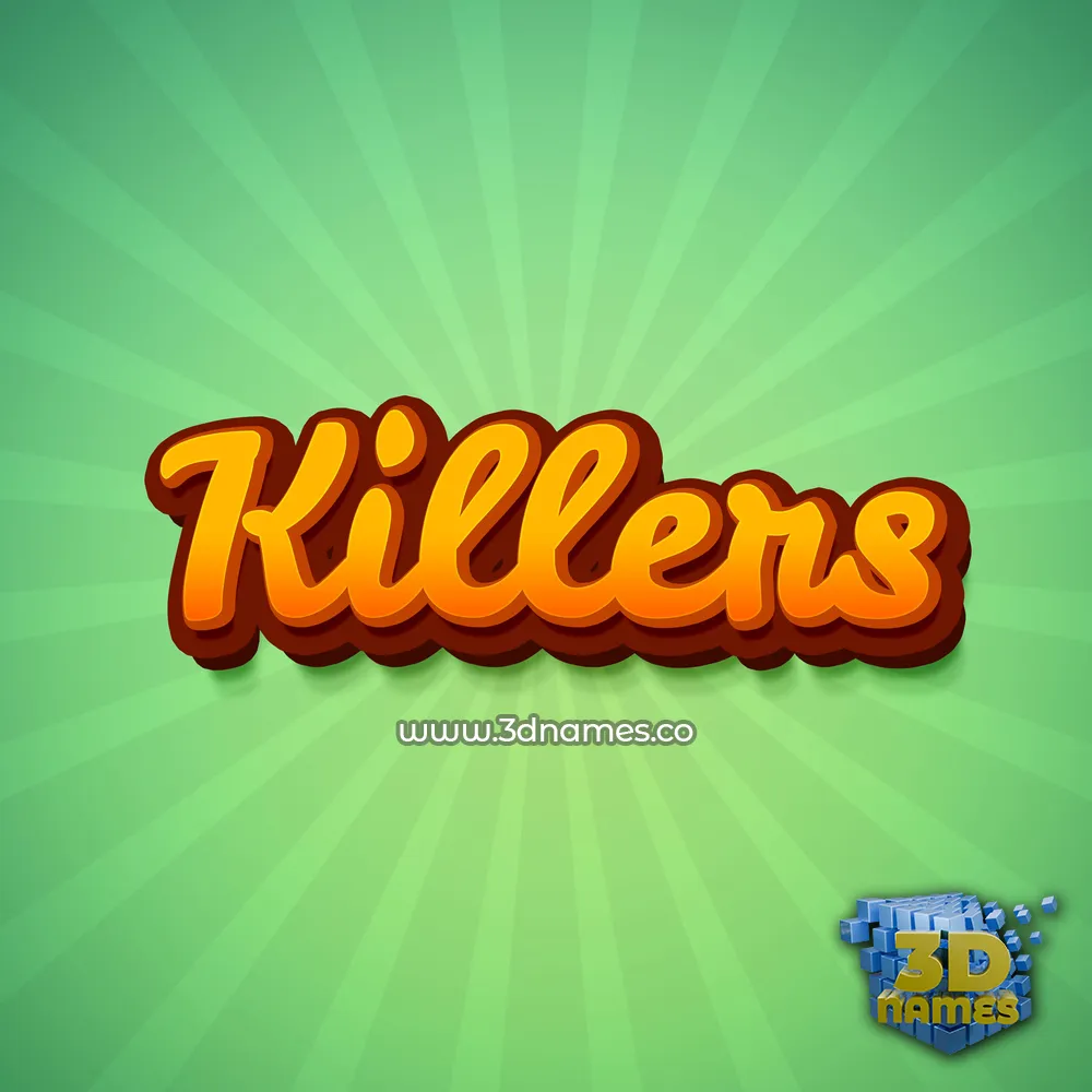 killers in Green Rays style - 3D name wallpaper
