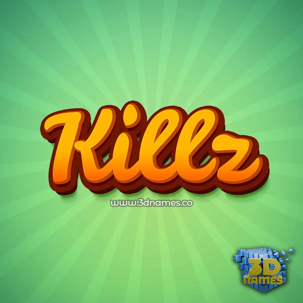 killz in Green Rays style - 3D name wallpaper