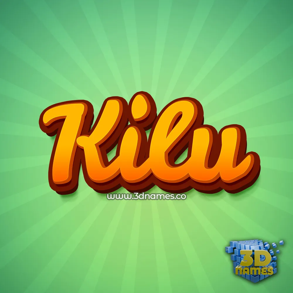 kilu in Green Rays style - 3D name wallpaper