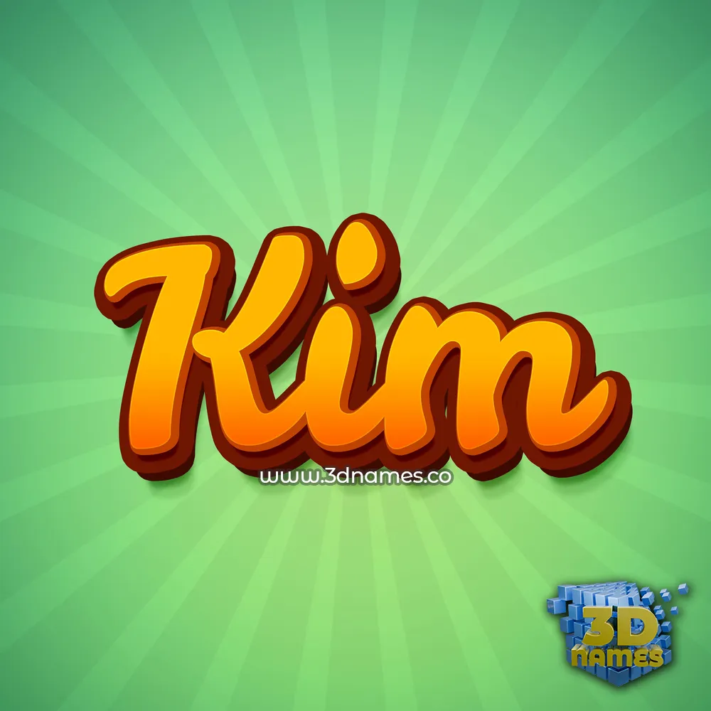 kim in Green Rays style - 3D name wallpaper